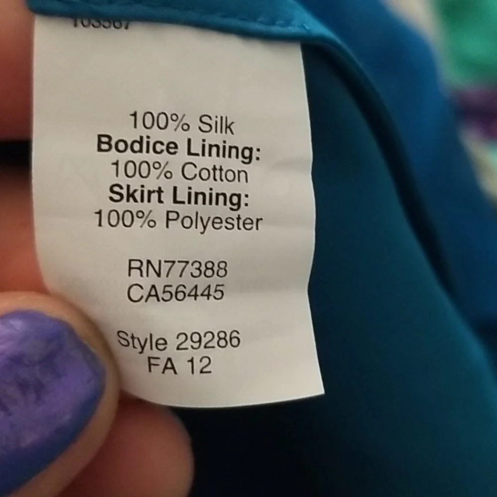 Vtg J Crew Arabelle teal silk strapless formal cocktail dress 2